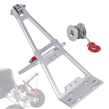 AMK Tow Truck Accessory Kit for 1/10 RC Crawler Chassis, Includes Crane Arm and Winch, Compatible with SCX10 TRX4 Capra LCG Chassis Upgrades - color: Silver