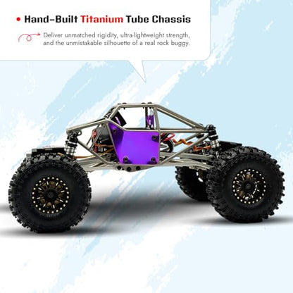 furitek Limited Edition Titan Buggy 18 – RTR Titanium Purple Edition w/Active Pro 4WS & Micro Tesla DigiBoard - Remote Control Car RC Cars for Adults (Purple) - color: Purple