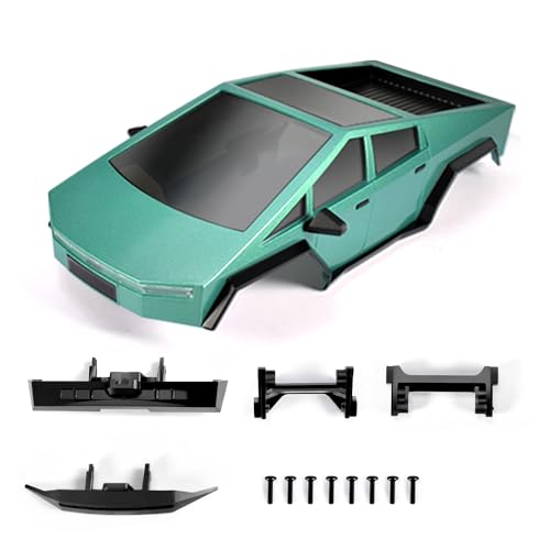 1/18 RC Pickup Hard Body Shell with Front & Rear Bumpers, Upgrade for TRX4M Bronco Defender (Olive Green) - color: Olive Green