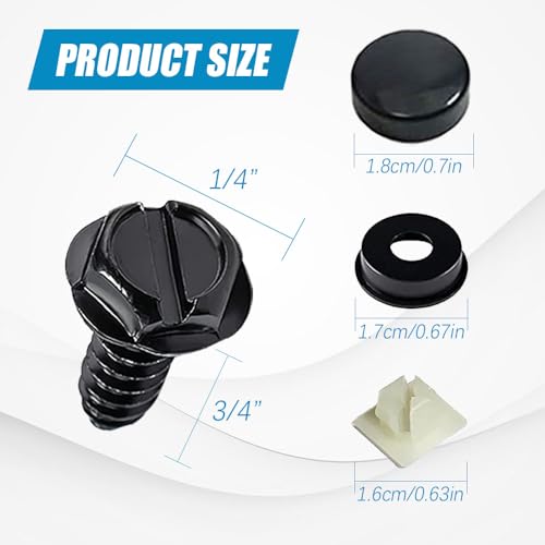 deemars License Plate Screw Kit, 8 Sets Stainless Anti Theft License Plate Screws, Anti-Rattle & Rust-Proof Bolts for Securing License Plates Frames or Covers on Cars, Trucks, SUVs - color: Black-8-Set