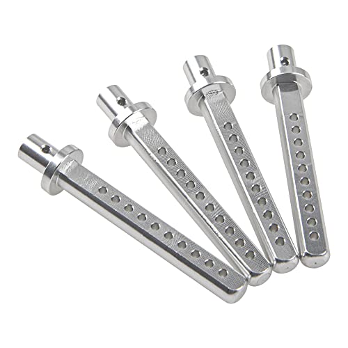 4Pcs Aluminum Alloy RC Car Body Posts Mount Holder Column 49.5mm Compatible with Axial SCX10 90046 90047 RC4WD D90 1/10 RC Rock Crawler (Silver) - color: Silver