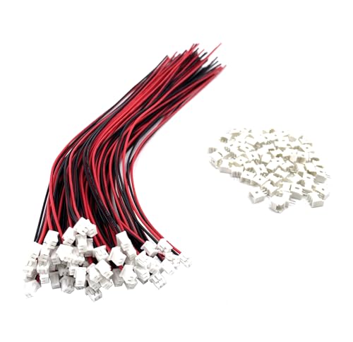 60 Pairs MX 1.25mm Pitch Plug Socket Set, Micro MX JST 1.25mm 2 Pin Male and Female Connector Kit with 28AWG 150mm Cable for PCB Wiring - size: 1.25mm Pitch-2Pin-15cm