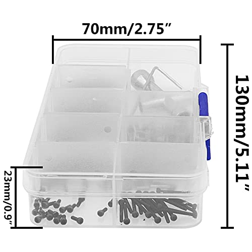 252Pcs ShareGoo M1.4 RC Screw Kit Scx24 Screws Assortment Set Fastener Pins Repair Tools Compatible with Axial SCX24 Deadbolt C10 Jeep AXI90081 AXI00001 1/24 RC Crawler