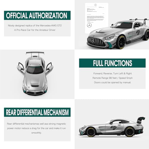 RASTAR 1/14 RC Car Mercedes AMG GT2 Toy Car Mercedes Remote Control Car for Kids, 2.4GHz Silver Model Car - color: Amg Gt2, size: 1/14