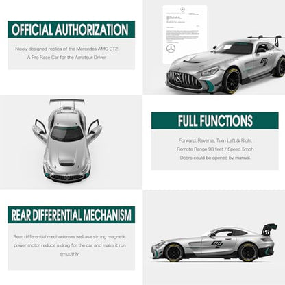 RASTAR 1/14 RC Car Mercedes AMG GT2 Toy Car Mercedes Remote Control Car for Kids, 2.4GHz Silver Model Car - color: Amg Gt2, size: 1/14