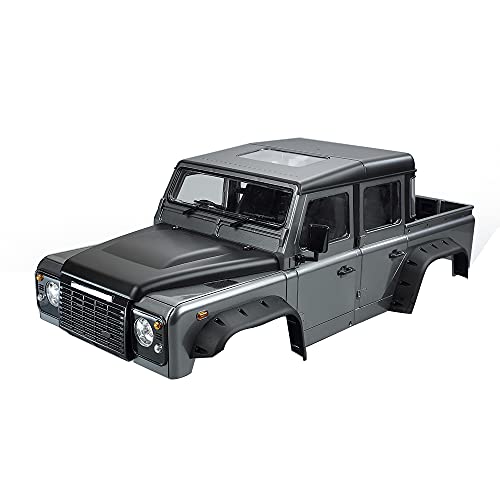 1/10 RC Land Rover Defender Pickup Hard Body Shell Kit-313mm Wheelbase Pickup Body for Axial SCX10 90046 TRX4 CC01 Capra RC Crawler Car (Grey) - color: Grey