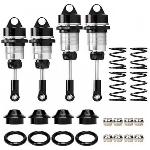 Aluminum Shock Absorber Upgrade Parts for Arrma 1/7 Felony 6S BLX Infraction 6S BLX Limitless Roller，Full Metal Front Rear RC Shocks Damper Replacement of #ARA330627, ARA330628 4Pcs/set(Black)