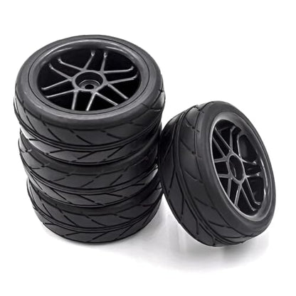 Rc Car Tyre Compatible with HSP for Tamiya for TT01 for TT02 for Sakura for Kyosho 1/10 RC Drift for Rally Car On-Road Solid Wheels Tires Hard Plastic