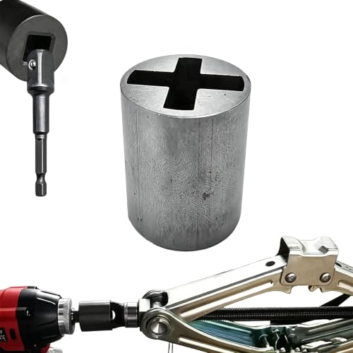 Universal Jack Socket Adapter for Hand Drill, Scissor Jack Drill Adapter for Car, with a 1/2 in Socket Adapter Bit