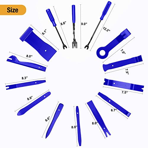 GOOACC 238Pcs Trim Removal Tool, Auto Push Pin Bumper Retainer Clip Set Fastener Terminal Remover Tool Adhesive Cable Clips Pry Kit Car Panel Radio Removal Auto Clip Pliers - color: 120Pcs Clips + 118 Remover Blue