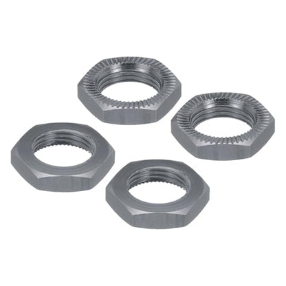 MECCANIXITY Aluminum 17mm RC Wheel Nut Thread M12x1.0mm Hex Wheel Nuts RC Wheel Nut for 1/8 RC Model Car Trucks Off Road Car Upgraded Parts Pack of 4(Bright Gray) - color: Bright Gray
