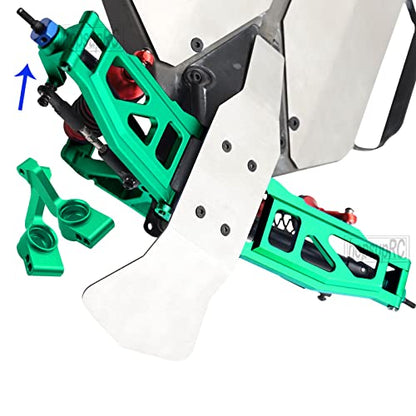 Alloy Steering Blocks Caster Blocks C-Hubs Stub Axle Carriers Upgrades Part for 1/10 Slash Rustler Stampede Hoss 4x4 VXL 4wd,Left & Right,w/Wheel Hex & Bearings Hops Up,Green - color: Blocks-Green