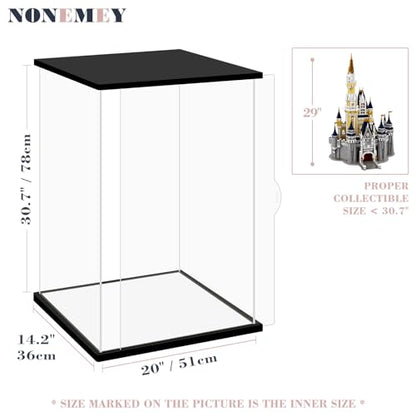 NONEMEY Clear Acrylic Display Case with Remote Control Light for Collectibles, Dustproof Model Showcase Organizer Box, Display Case for Collectibles (20x14x30.7inch,51x36x78cm) - size: 20×14×30.7 inch, 51×36×78 cm