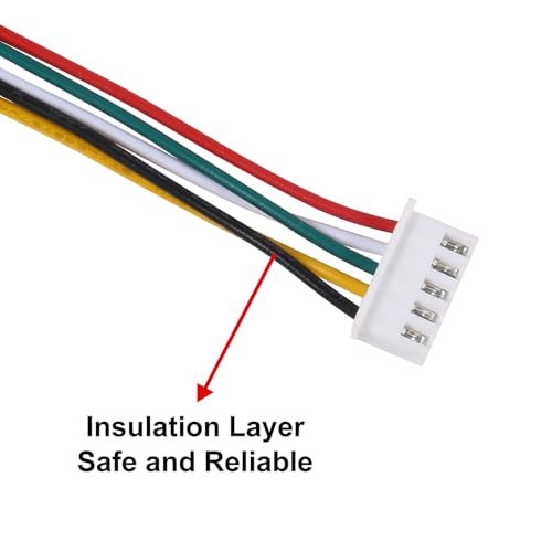 Alinan 20pcs JST-XH2.54mm 5 Pin Connector Kit, Included 10pcs Mini 5 Pin 24AWG Female Connector Plug with 150mm Cable Wire and 10pcs Micro 5Pin Male Connector Plug - color: 5Pin 24AWG 150mm Cable