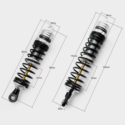 Compatible With TRX4 For SCX10 D90 1/10 RC For Climbing Car Upgrade Parts Shock Absorber With Four Spare Springs Hole Distance 88Mm RC Assortment