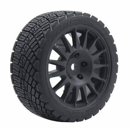 68mm 4PCS 1/10 RC On-Road tires and Hard Plastic wheels set Hex 12mm For WRC Drift Car Conversion 1/10 RC On-Road Car Traxxas Tamiya FW06 TT02 HPI HSP 94122 Kyosho W76 (Black) - color: Black