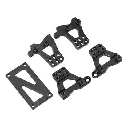JTLB RC Shock Damper Bracket RC Damper Mount Stand Shock Mount Suspension Bracket Aluminum Alloy Carbon Fiber Upgrade with Metal Mounts for 1/18 Crawler (Black)