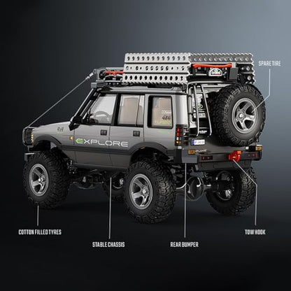 1/18 Scale RC Crawler, 2.4GHz Full Proportional Remote Control Off Road Car, 4WD RC Rock Truck Simulation Off Road Climbing Vehicle Dual Speed Model Car for Adults (Grey) - color: Grey