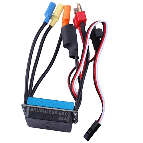 HobbyPark Brushless ESC 25A Electric Speed Controller fit 2S Lipo Battery for 1/16 1/18 Scale RC Cars Trucks Off Road Buggy Rally