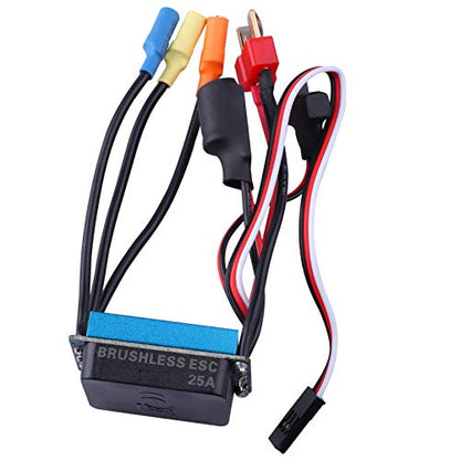 HobbyPark Brushless ESC 25A Electric Speed Controller fit 2S Lipo Battery for 1/16 1/18 Scale RC Cars Trucks Off Road Buggy Rally