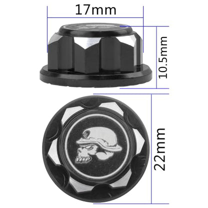 17mm Hex Wheel Nuts Adapter Dustproof Caps 1.25 Thread Compatible with Traxxas X-Maxx Summit E-Revo HPI HSP Losi Kyosho Tamiya Himoto 1/8 RC Buggy Car (Black) - color: Black