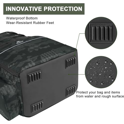 MATEIN Fishing Backpack, Tackle Storage Bag with Rod Holders & Cooler | Water Resistant Fishing Bag Fits 4 3600 Trays, Large Wide Open Tackle Box Backpack, Gifts for Fishermen - color: Camouflage