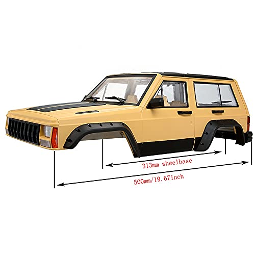 1/10 RC Crawler Hard Body Shell Kit - 313mm Wheelbase Cherokee Body for Axial SCX10, SCX10 II 90046, 90047 & TRX4 Kits (Yellow) - color: Yellow