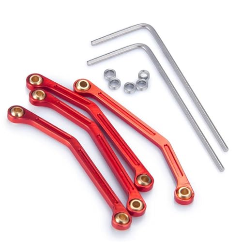 RC Links Linkage Compatible with Kyosho for MINI-Z 4X4 for Jimny 32523 1/18 RC Crawler Truck Car Upgrade Parts 4PCS Metal Steering Linkage Link Rod(Red) - color: Red