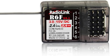 Radiolink 2.4Ghz R6F 6 Channels RC Receiver Long Distance Control for Car/Boat Surface Remote Controller RC6GS V2/RC4GS V2/RC4GS V3/RC6GS V3/RC8X/T12D/T16D/T8S/T8FB (No Gyro)