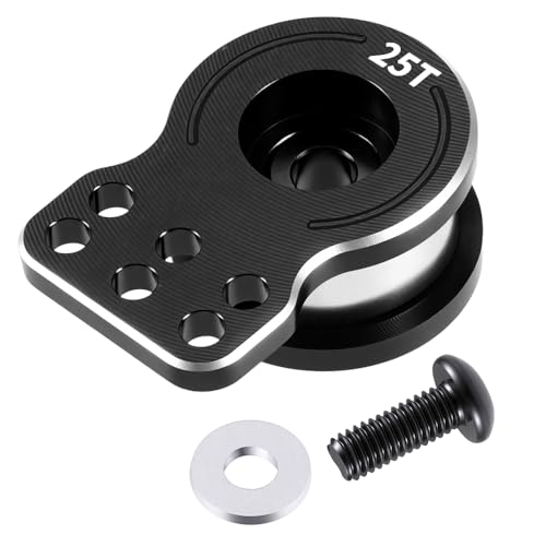 MORLORDY Adjustable 25T RC Servo Saver Aluminum Unloading Servo Arm for 1/12 Tamiya Lunch Box CW-01 Chassis Midnight Pumpkin RC Truck Upgrade Parts (Black) - color: Black