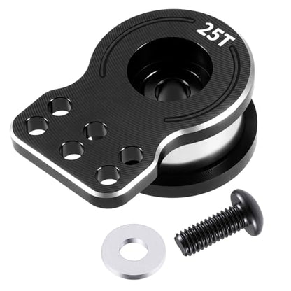 MORLORDY Adjustable 25T RC Servo Saver Aluminum Unloading Servo Arm for 1/12 Tamiya Lunch Box CW-01 Chassis Midnight Pumpkin RC Truck Upgrade Parts (Black) - color: Black
