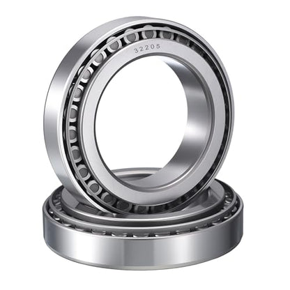 2 Pack 32205 Tapered Roller Bearing Cone and Cup Set | 25mm Bore 52mm OD 19.25mm Cup Width, Chrome Steel Taper Bearings Set, ABEC-3 - size: 32205