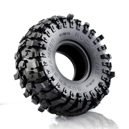 REDSPIDER 1.9 Crawler Tires （4pcs）， Soft Rubber Mud 1.9 Tires OD 118 * 45MM For RC Crawler Car Traxxas TRX4 Axial SCX10 SCX10 II RC4WD D90 D110 TF2 Tamiya CC01 Gen8 (Black sponge inserts) - color: Black sponge inserts