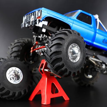 RCAWD 71.6g*4pcs SCX24 & FCX24 Brass Weighted & Bigger Wheels & Tires 1.0 Beadlock Upgrades, 68 * 33mm, 7mm Hex Adapter Parts 1/24 RC Crawlers Silver