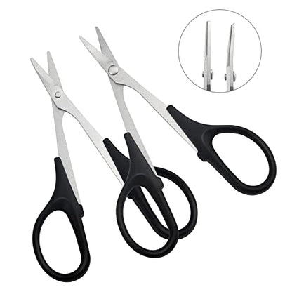 3Pack RC Body Reamer Hole Puncher with Curved and Straight Scissors RC Car Body Mounting Wide Body Kit for 0-14mm Hole Punching and Trimming (Round-Shell-Blue)