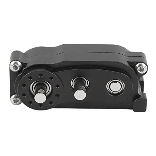 2 Speed Gearbox Transfer, CNC Machined Aluminum Alloy Transmission for 1/10 RC Crawler Climber, with Anodized Look and Fine Workmanship for SCX10 313mm Wheelbase Frame (Black) - color: Black