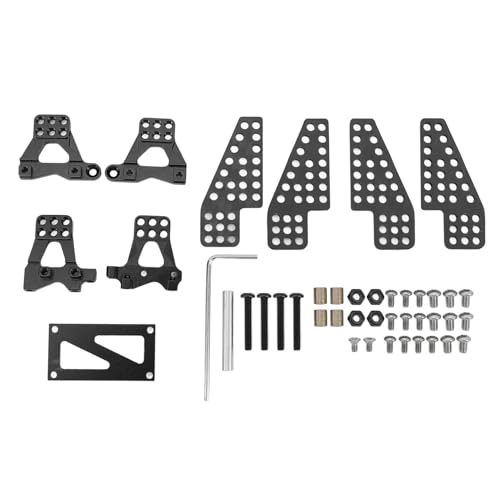 JTLB RC Shock Damper Bracket RC Damper Mount Stand Shock Mount Suspension Bracket Aluminum Alloy Carbon Fiber Upgrade with Metal Mounts for 1/18 Crawler (Black)