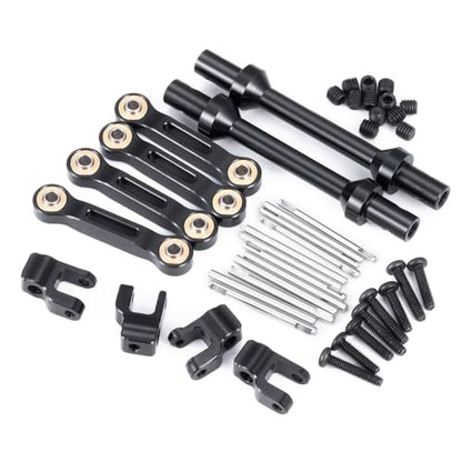 Aluminum RC Front Rear Anti-roll Bar Set Compatible with LOSI 1/18 Mini LMT 4X4 Brushed Monster Truck RTR, RC Alloy Metal Anti-Roll Bar for Improved Stability #LOS01026, Black