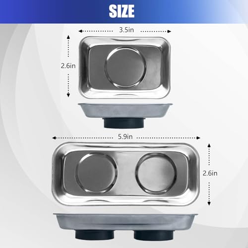 Magnetic Tray Holder 2pcs，Made of Stainless Steel，Strong Magnet，Magnetic Tray for Mechanic's and Automotive