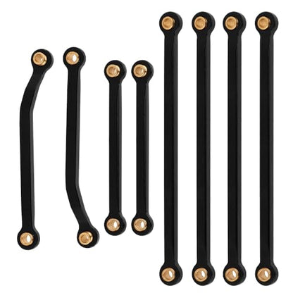 TRX4M Metal High Clearance Chassis Link Rods Linkage Set for TRX-4M K10 High Trail Pickup 1/18 RC Off-Road Crawler Original Stock Upgrade Parts (Black) - color: Black