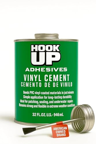 Adhesives Vinyl Contact Cement, Glue Waterproof, Fast-Drying Repair Adhesive for Pools, Inflatables, PVC, Air Mattresses, PVC Pipes, Tarps, Boats, Rafts, Upholstery Strong Bond, Cement 32 OZ - size: 32 oz