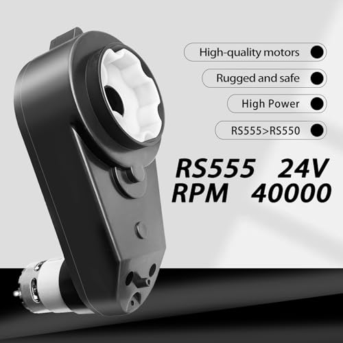 24V40000RPM Fast Motor Gearbox for Power Wheels Upgrade Replacement Kit | 2-Pack 18V-24V 40000RPM Motor Gearbox for Kids Ride on Car Replacement Motor Parts,2 Steel Gear,Large Aperture,High Speed