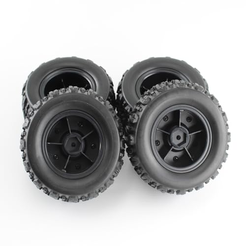 KingVal 4PCS Rubber Wheels Tires 90x43mm Hex 12mm RC Spare Parts Compatible with SCY 16101 16101PRO 16102 16102PRO WLtoys 144010 MJX 14209 14210 RC Car