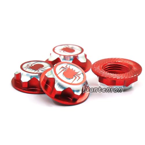 4PCS RC 17MM Hex Wheel Nut Dustproof Anti-Skid Mount Cap CNC Aluminum Compatible with 1/8 Buggy Off Road Monster Truck Car Traxxas X-Maxx Summit E-Revo HPI HSP Losi Kyosho Tamiya (Red) - color: Red