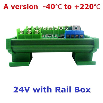 4ch DC 12V 24V -40~500 Celsius PT100 RTD RS485 Temperature Sensor Module Modbus RTU Platinum Thermal Resistance Collector (1PCS A 24V with Rail Box) - color: 1PCS A 24V with Rail Box