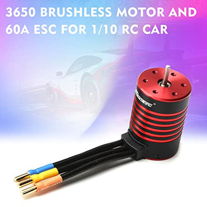 GoolRC 3650 Brushless Motor 5200KV RC Car Motor Waterproof Motor 60A ESC T Plug for 1/10 RC Car Truck - size: 5200KV