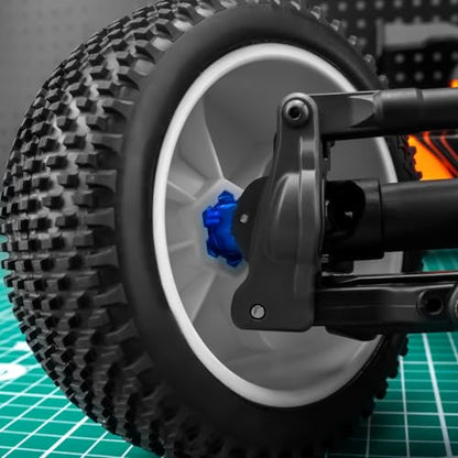 4Pcs Aluminum Alloy RC Hex Combiner Wheel Hex Hub Adapter Upgrades for 1/8 Tra-xxas Jato VXL 2S RC Monster Trucks (Blue) - color: Blue