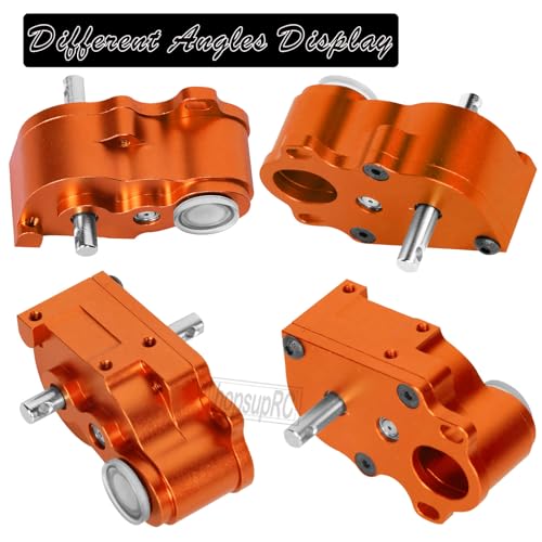 LCG Middle Transmission Gearbox Upgrades Part for 1/10 RC Crawler car SCX10 SCX10 ii 90047 Wraith,Aluminum Center Transmission Gearbox Hops up,Orange - color: Orange(parts)