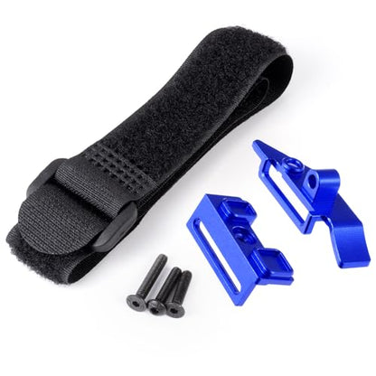 Battery Plate with Strap for Tra-xxas 1:16 Mini Maxx/XRT | Aluminium Mounting Tray 4WD VXL-3S Monster Truck Upgrades (Black) - color: Blue
