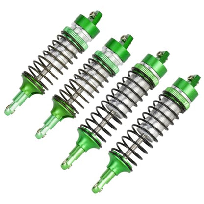 4Pcs Metal Oil Shocks for Traxxas 1/10 Slash Rustler Stampede Hoss 4x4 VXL | Aluminum oil-filled shocks.Smooth damping,adjustable height,durable.Direct replacement 5862,RC Upgrades Parts.